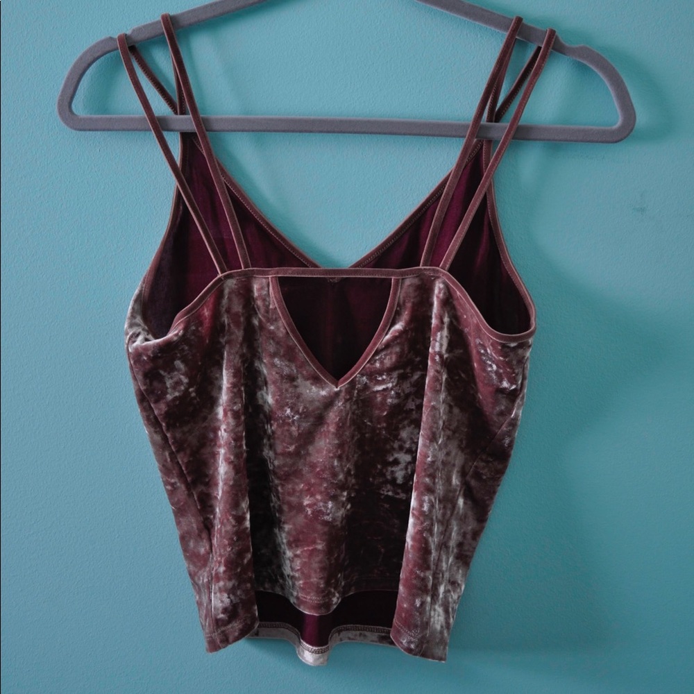 Velvet rose pink strappy tank top